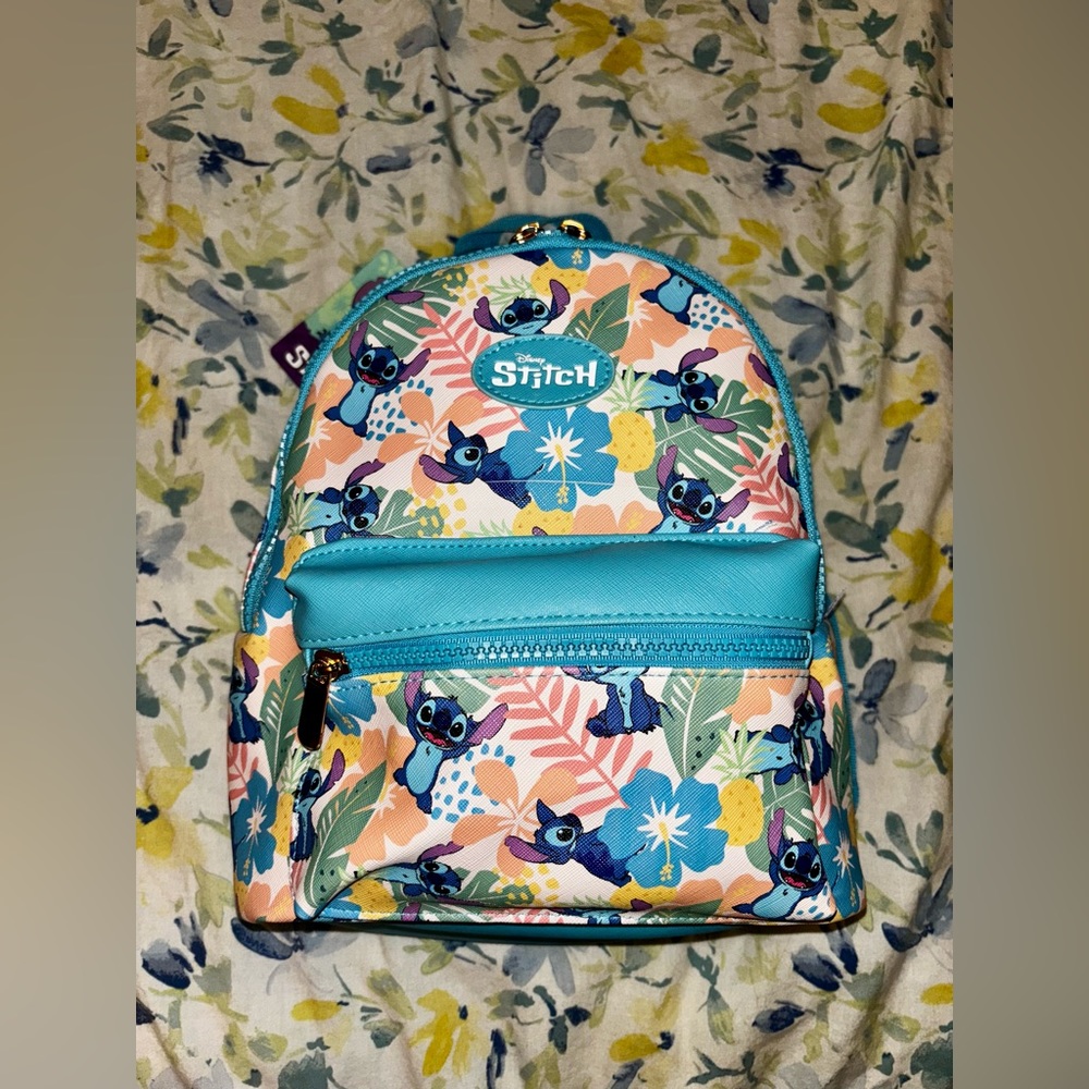 Bioworld Lilo & Stitch Pink Palm Flower Mini Backpack NWT Tropical Disney